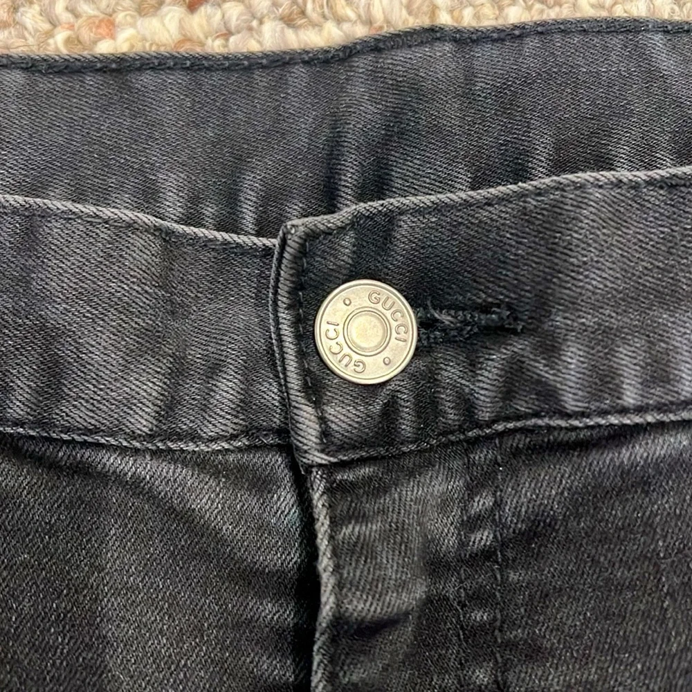GUCCI Black Skinny Jeans Embroidered Panther- Men’s 33x31_5